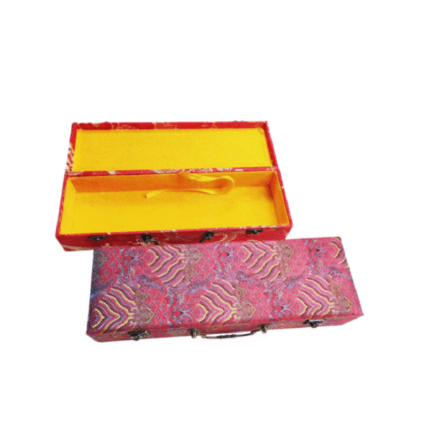 xuan paper hand scroll booklet package Red Gold Phoenix Color Song Brocade Box