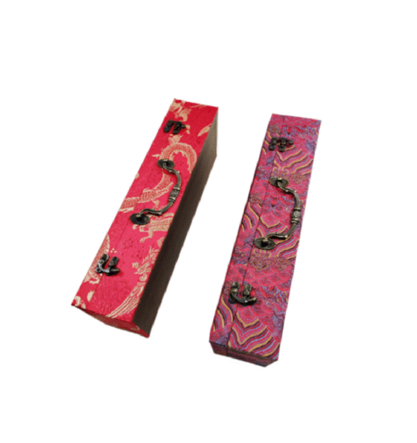 xuan paper hand scroll booklet package Red Gold Phoenix Color Song Brocade Box