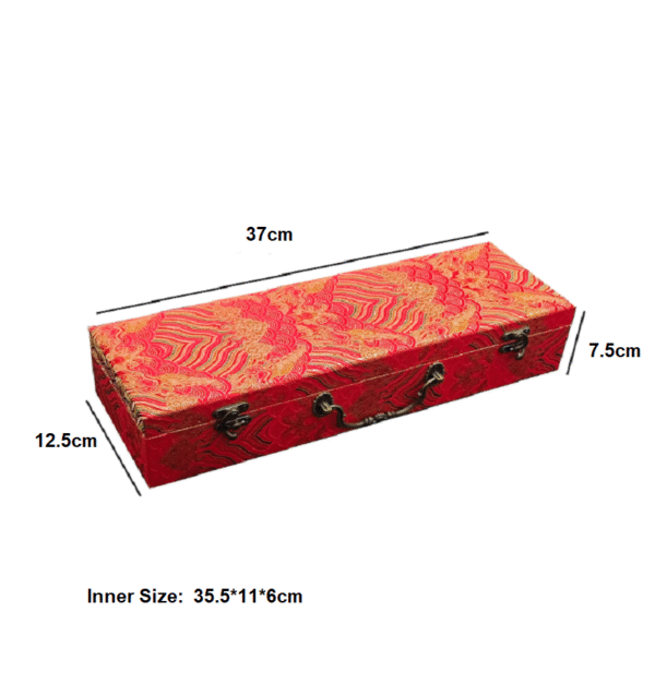 xuan paper hand scroll booklet package Red Gold Phoenix Color Song Brocade Box