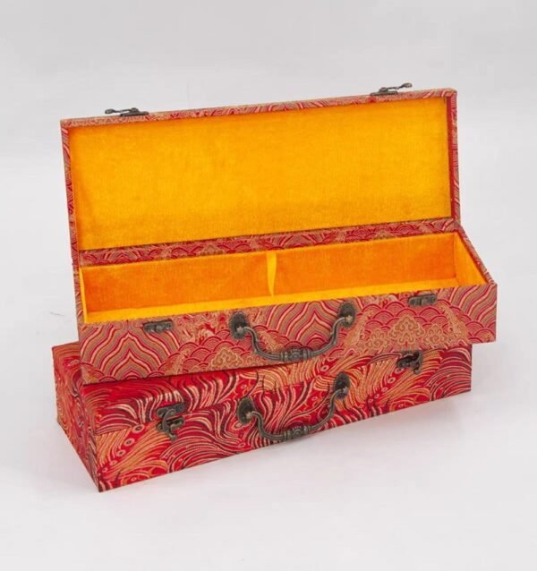 xuan paper hand scroll booklet package Red Gold Phoenix Color Song Brocade Box