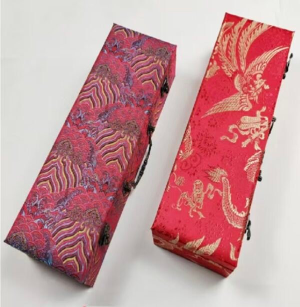 xuan paper hand scroll booklet package Red Gold Phoenix Color Song Brocade Box