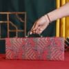 xuan paper hand scroll booklet package Red Gold Phoenix Color Song Brocade Box