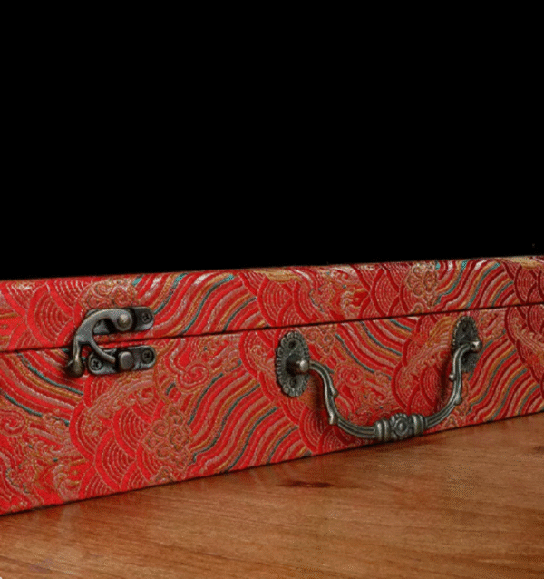 xuan paper hand scroll booklet package Red Gold Phoenix Color Song Brocade Box