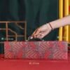xuan paper hand scroll booklet package Red Gold Phoenix Color Song Brocade Box