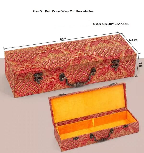 xuan paper hand scroll booklet package Red Gold Phoenix Color Song Brocade Box